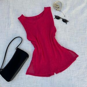 anthropologie | size s | bright pink sleeveless blouse